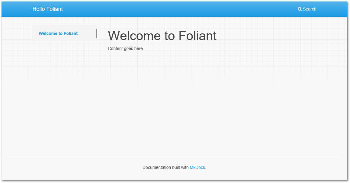 Basic Foliant project built with MkDocs